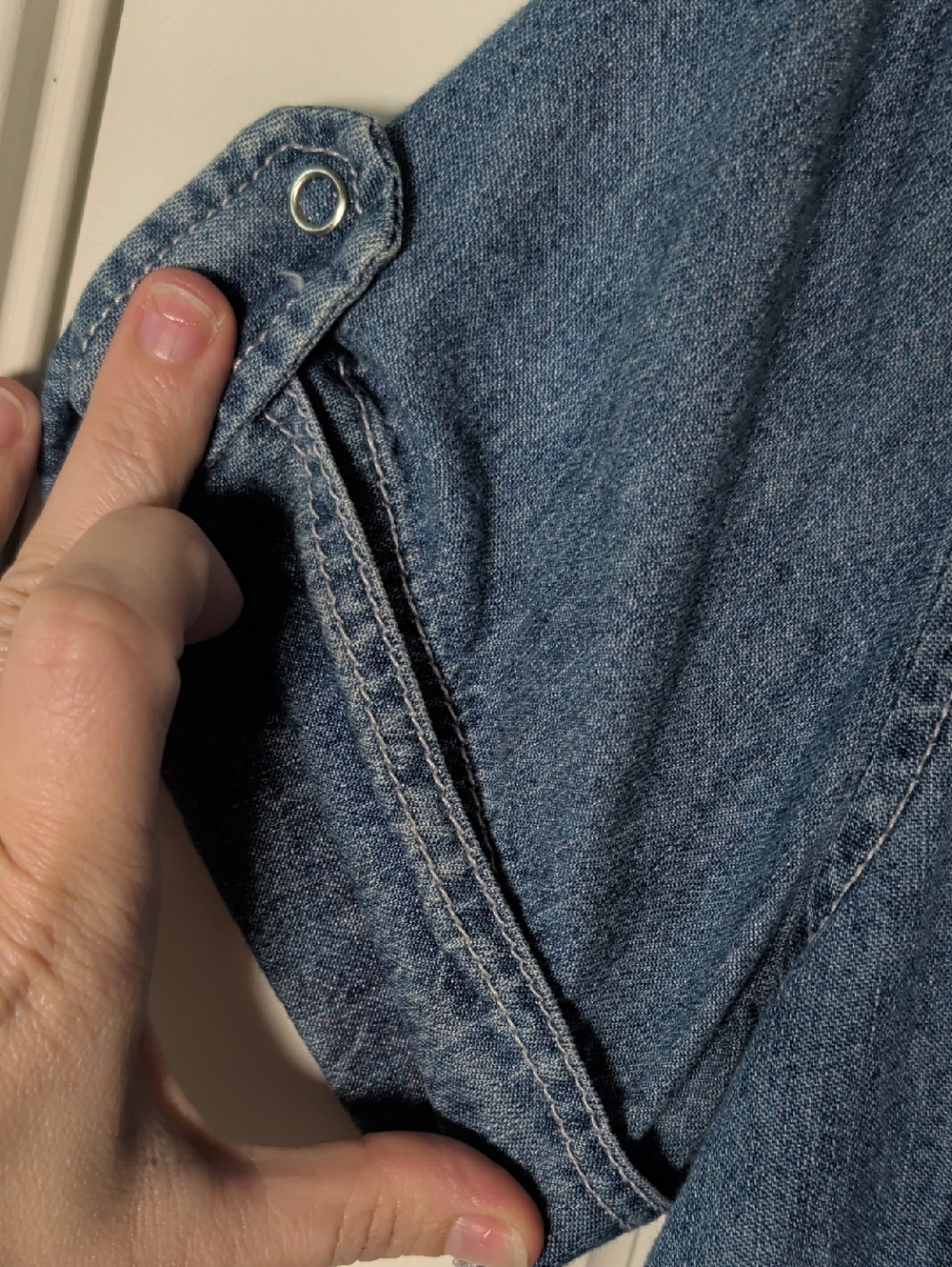 French Cuff Blue Denim Shirt Dress 100% Cotton - Picture 6 of 8